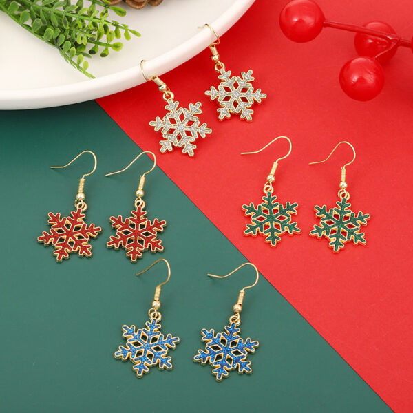 Wholesale Design New Year's Snowflake Earrings
