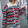 O1CN01DFyEjJ1znfmKSR1O4_2213500236759-0-cib Wholesale Autumn and Winter Women's Loose Zipper Long Sleeve Plush Lapel Aztec Printed Plush Jacket