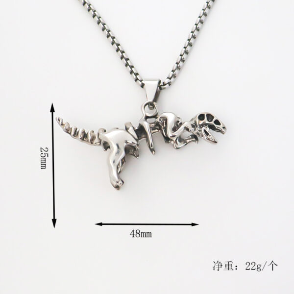 Wholesale Goth Theme Creative Dinosaur Skeleton Retro Necklace