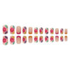 Wholesale Plastic Colorful Flower Wearable Nails Box of 24 Pieces