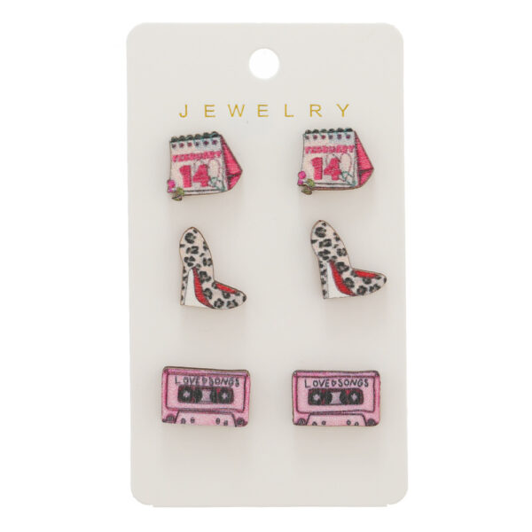Wholesale of Valentine's Day High Heels, Wooden Earrings