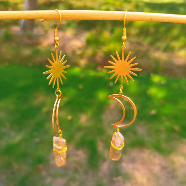 Wholesale Moon Sun Crystal Alloy Earrings