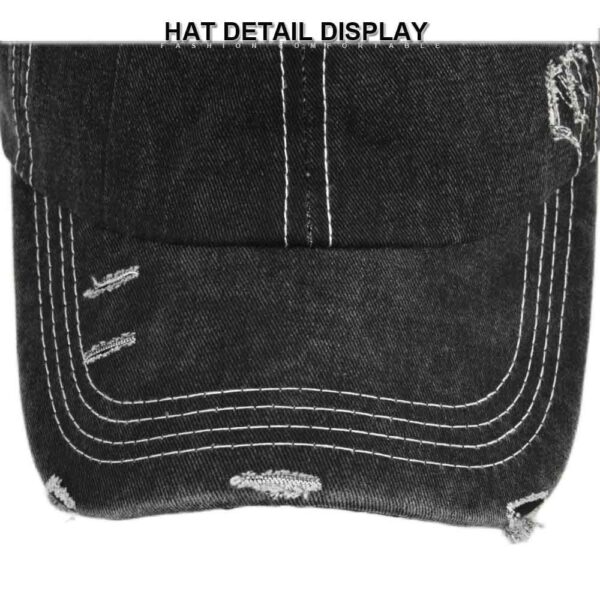 Wholesale Cotton Vintage Denim Ripped Baseball Cap