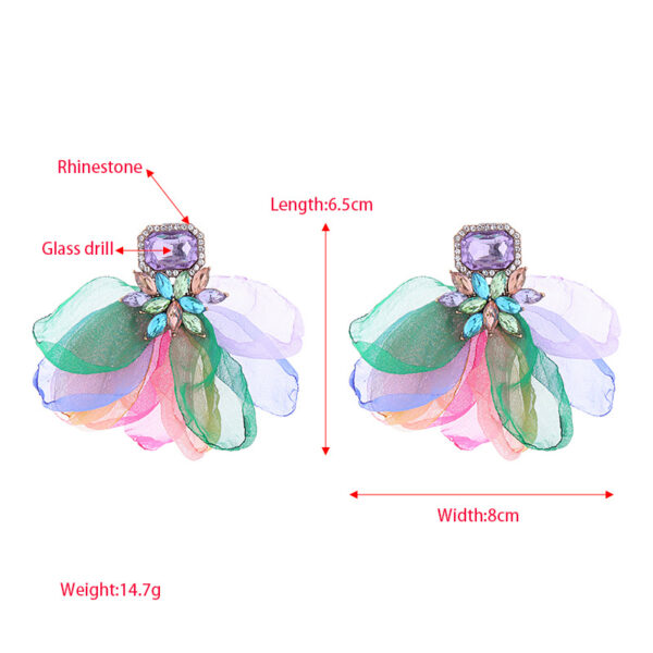 Wholesale Vacation Style Mesh Flower Alloy Earrings