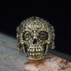 Wholesale Crystal Color Eyes Skull Open Adjustable Ring