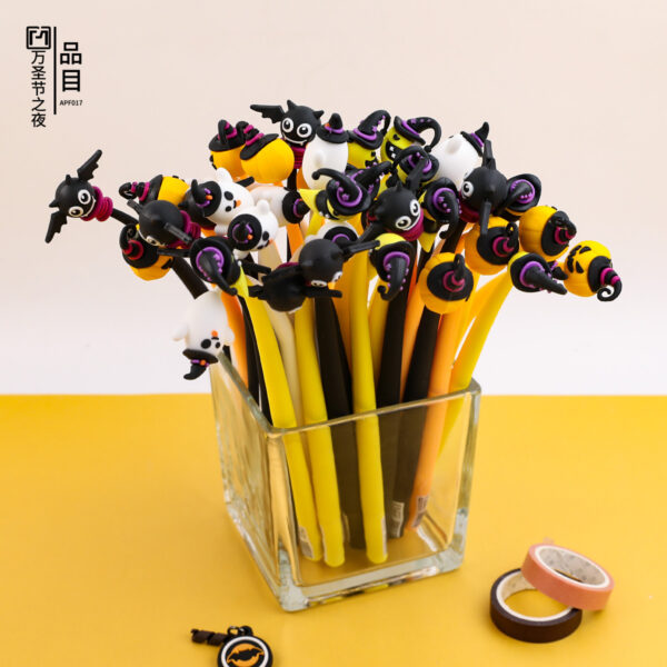 Wholesale Random Black Plastic Gel Pen Halloween Styling Pen