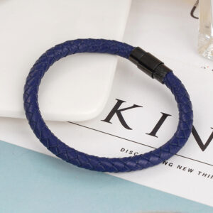 Bmb-0014-blue leather black buckle