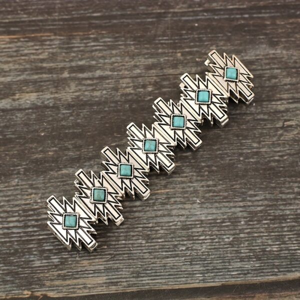 O1CN01DP7hhh1qyMf5D4lcg_2206372095564-0-cib Wholesale Retro Style Personalized Stitching Lightning Cube Turquoise Bracelet