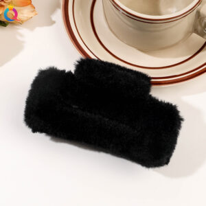Plush grab clip -11cm square black / Qiyue factory direct sales