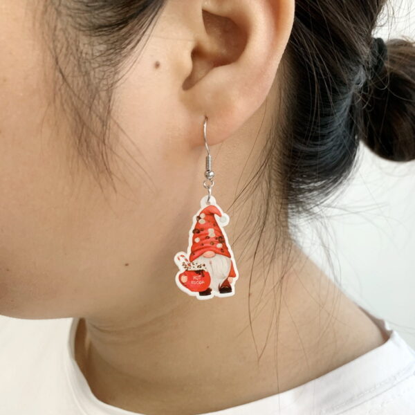 Wholesale Cartoon Resin Santa Claus Candy House Earrings