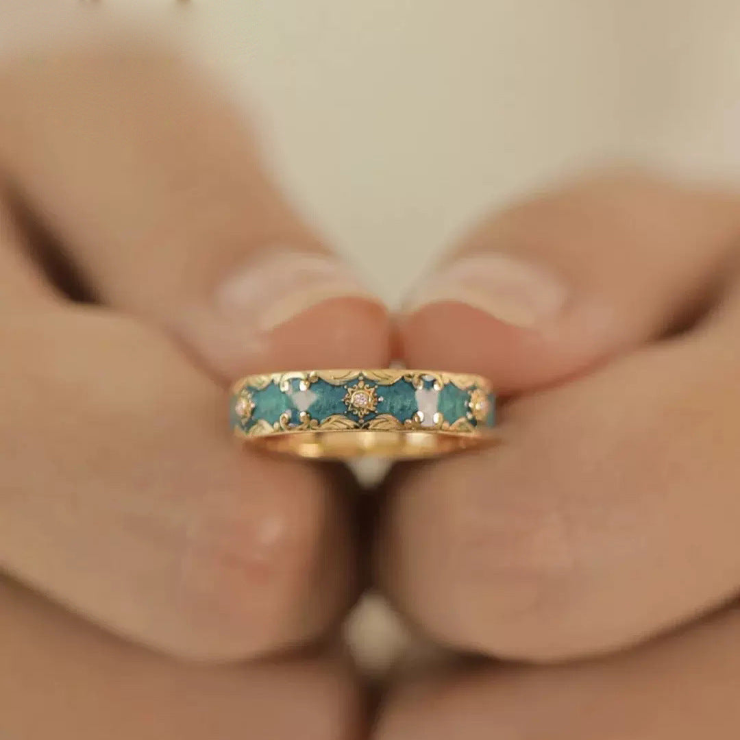 Wholesale Enamel Pattern Rings Copper
