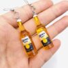 Wholesale Mini Simulated Wine Bottle Resin Three-dimensional Pendant Earrings