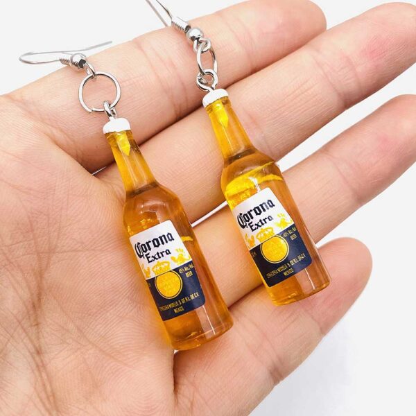 Wholesale Mini Simulated Wine Bottle Resin Three-dimensional Pendant Earrings