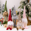 Wholesale Polyester Christmas Striped Knitted Hat Rudolph Hanging Leg Doll Ornament