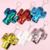 Wholesale PET Sequined Cactus Keychain Set of 6