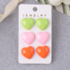 Wholesale Japanese Style Fresh Candy Colored Love Three Piece Set Acrylic Simple and Fashionable Earrings