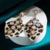 O1CN01DU4y002LDsVrOYKSJ_2206398079659-0-cib Wholesale Vintage Western Leopard Print Inlaid Turquoise Leather Earrings