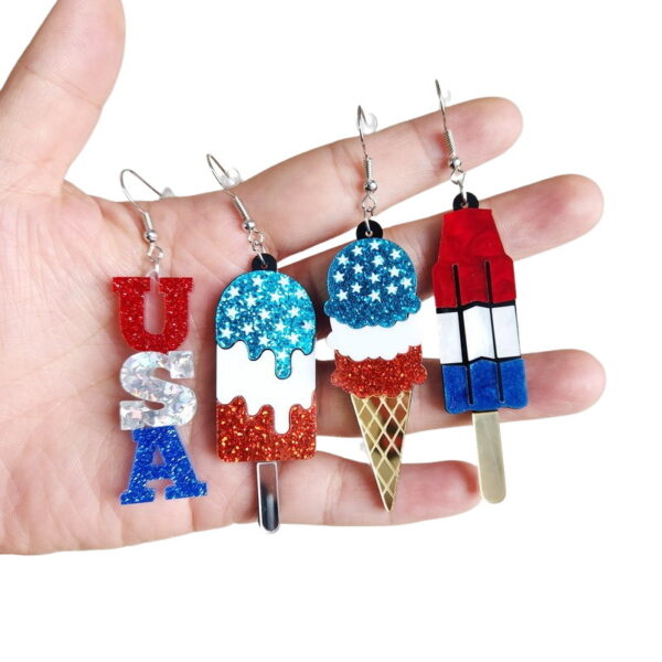 Wholesale Printed Ice Cream Acrylic Earrings