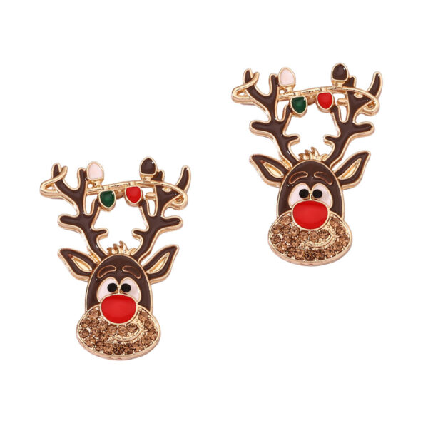 Wholesale Cartoon Christmas Elk Zinc Alloy Earrings