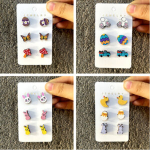 O1CN01DXw8su2Doxe4pzSi8__2215531688657-0-cib Wholesale Easter Egg Cartoon Cute Wooden Earring Set