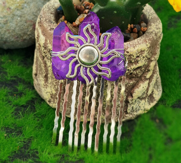 Wholesale Natural Crystal Hair Comb Hair Clips