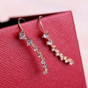 Wholesale Alloy Row of 7-diamond Inlaid Rhinestone Earrings