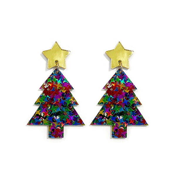 O1CN01DZUtpp1zp31WMMMmg_2215459036762-0-cib Wholesale Christmas Tree Glitter Mirror Acrylic Earrings
