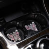 Wholesale Butterfly Diamond  PU Car Tea Coaster