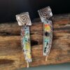 Wholesale Creative Retro Two-color Colored Glass Earrings