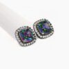 Wholesale Colored Diamond Four Prong Alloy Earrings