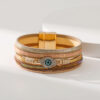 Wholesale Devil's Eye Diamond Design Multi-Layer Pu Leather Ethnic Style Bracelet