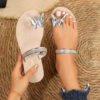 Wholesale Rubber Rhinestone Butterfly Flip Flops
