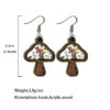 Wholesale Floral Mushroom Wooden Earrings