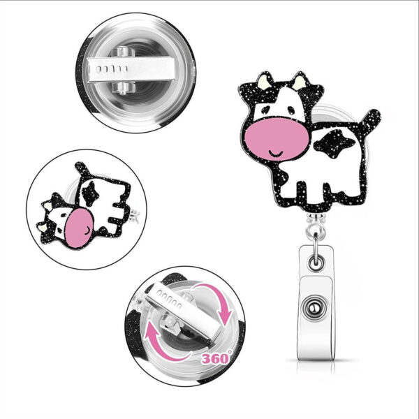 O1CN01DbnJVt1Q2UVvl28K4_2213922901918-0-cib Wholesale Cow Badge Scroll Retractable Keychain