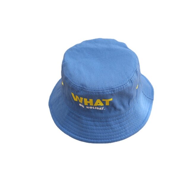 Wholesale Cotton Letter Flat Top Kids Bucket Hat
