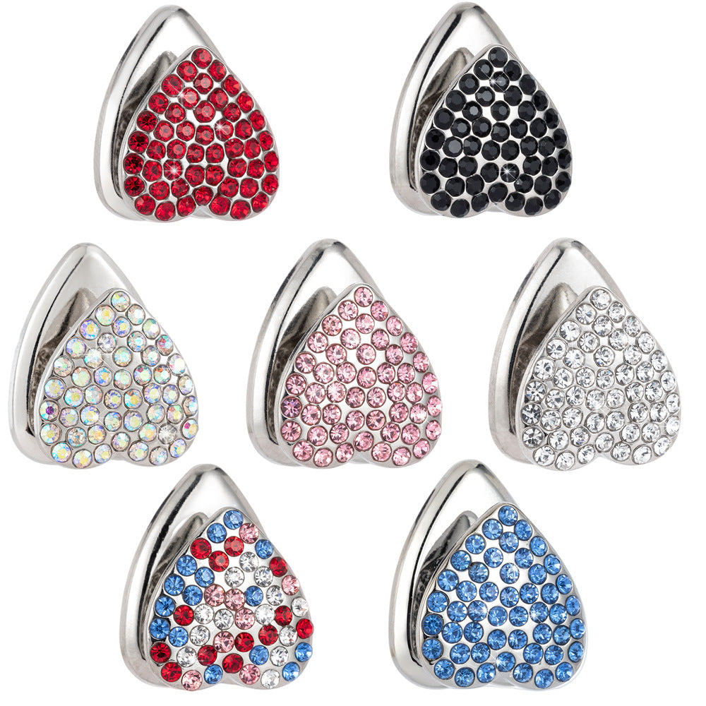 Wholesale Valentine's Day Zinc Alloy Diamond-encrusted Adhesive Heart-shaped Hook