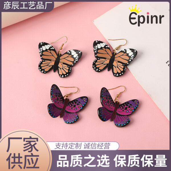 Wholesale Butterfly Acrylic Stereoscopic Insect Earrings