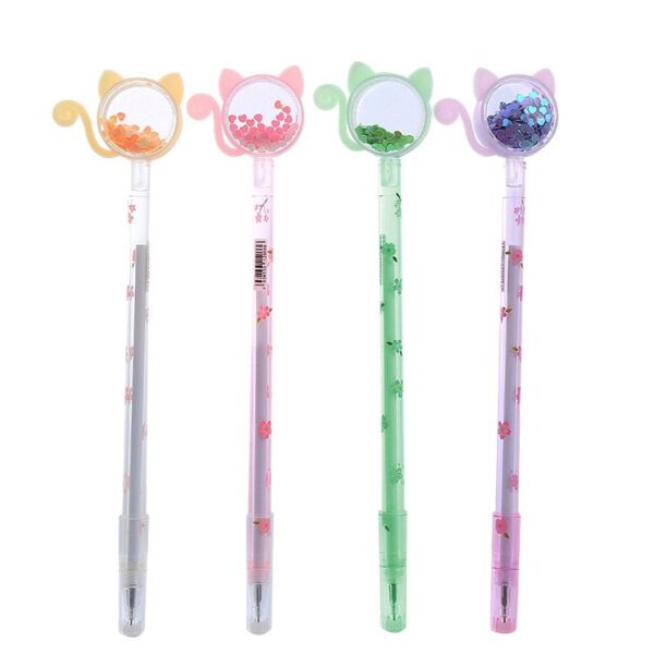 Wholesale Plastic Sequin Kitten Gel Pen