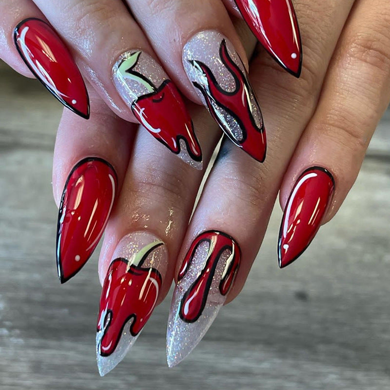 Wholesale Manga Style Candle Flame Glitter wder Nail Stickers