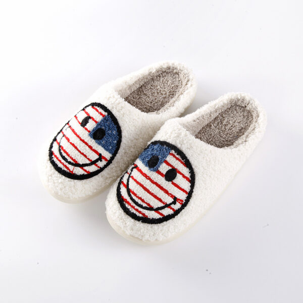 Wholesale New National Flag Smiley Home Warm Winter Cotton Slippers