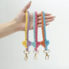 Wholesale Bohemian Hand Woven Cotton Rope Wristband with Keychain