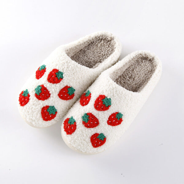 Wholesale Strawberry Warm Winter Soft Bottom Thickened Non-slip Cotton Slippers