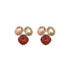 Wholesale 925 Silver Needle Maillard Style Simple Geometric Coffee Color Rhinestone Stud Earrings