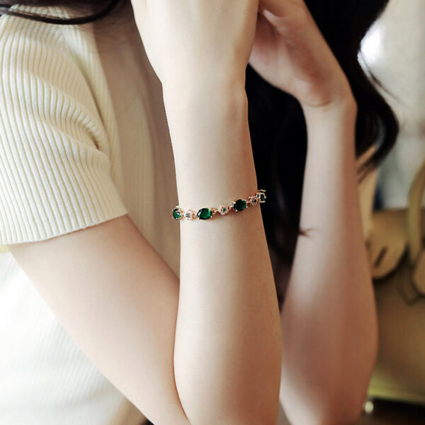 Wholesale Emerald Crystal Alloy Bracelet