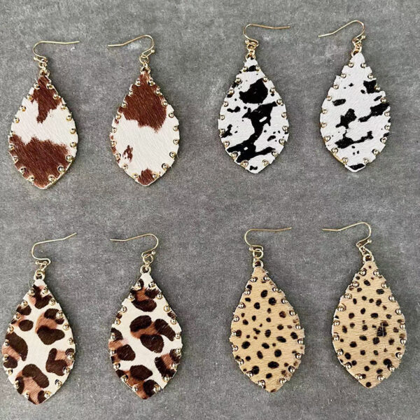 O1CN01DnvEX81DWB5CPaoIO_2213358950223-0-cib Wholesale Leopard Patterned Cow and Horse Hair Earrings