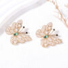 Wholesale Butterfly Colored Diamond Inlaid Alloy Earrings