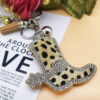 Wholesale Zinc Alloy Long Tube Imitation Leopard Horse Hair Boots Key Chain
