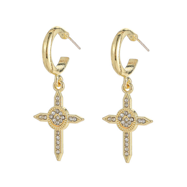 O1CN01DoomYy28eML2HlT9K_2612337957-0-cib Wholesale Cross Full Diamond C Shape Metal Earrings