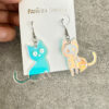 Wholesale Halloween Colorful Cat Fun Color-changing Acrylic Drop Earrings