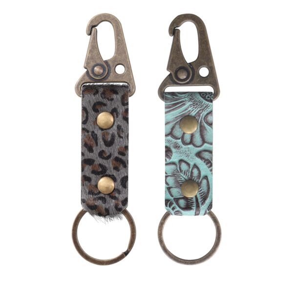 O1CN01DrEiMN1ftMQMSwfhN_3172764064-0-cib Wholesale Leather Leopard Embossed Carved Vintage Wind Keychain